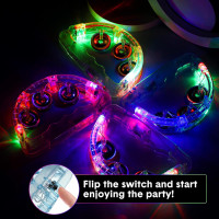 Yunsailing 24 Pack LED Light up Tambourines Musical Flashing Tambourine Toys Handheld Percussion Instrument Glow in The Dark Party Supplies for Teenagers Adults Wedding Party Favors White, Blue, Pink, Green