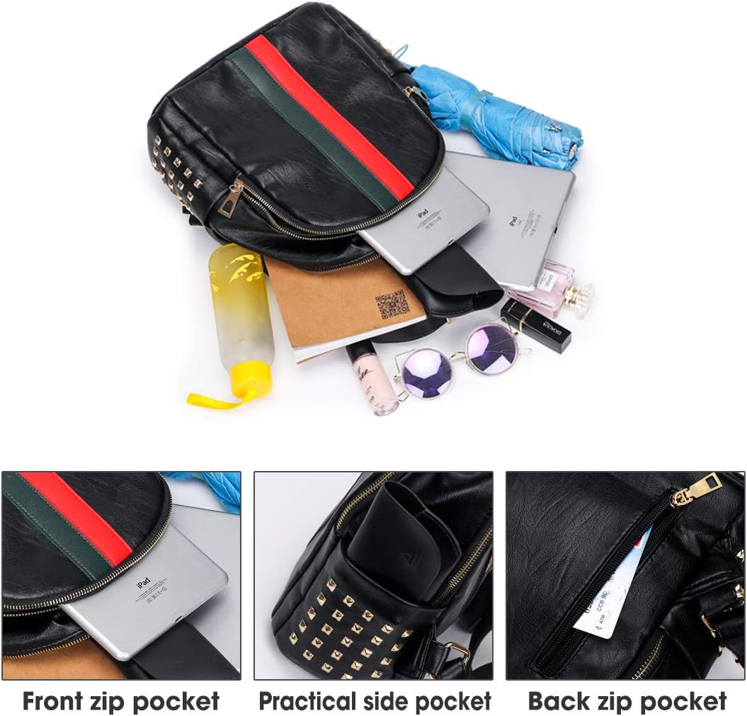 Pu Leather Mini Backpack For Women Purse Cute Daypack Bag Fashion Shoulder Bag A-small Black