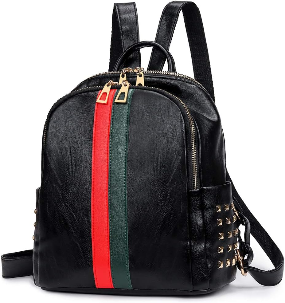 Pu Leather Mini Backpack For Women Purse Cute Daypack Bag Fashion Shoulder Bag A-small Black