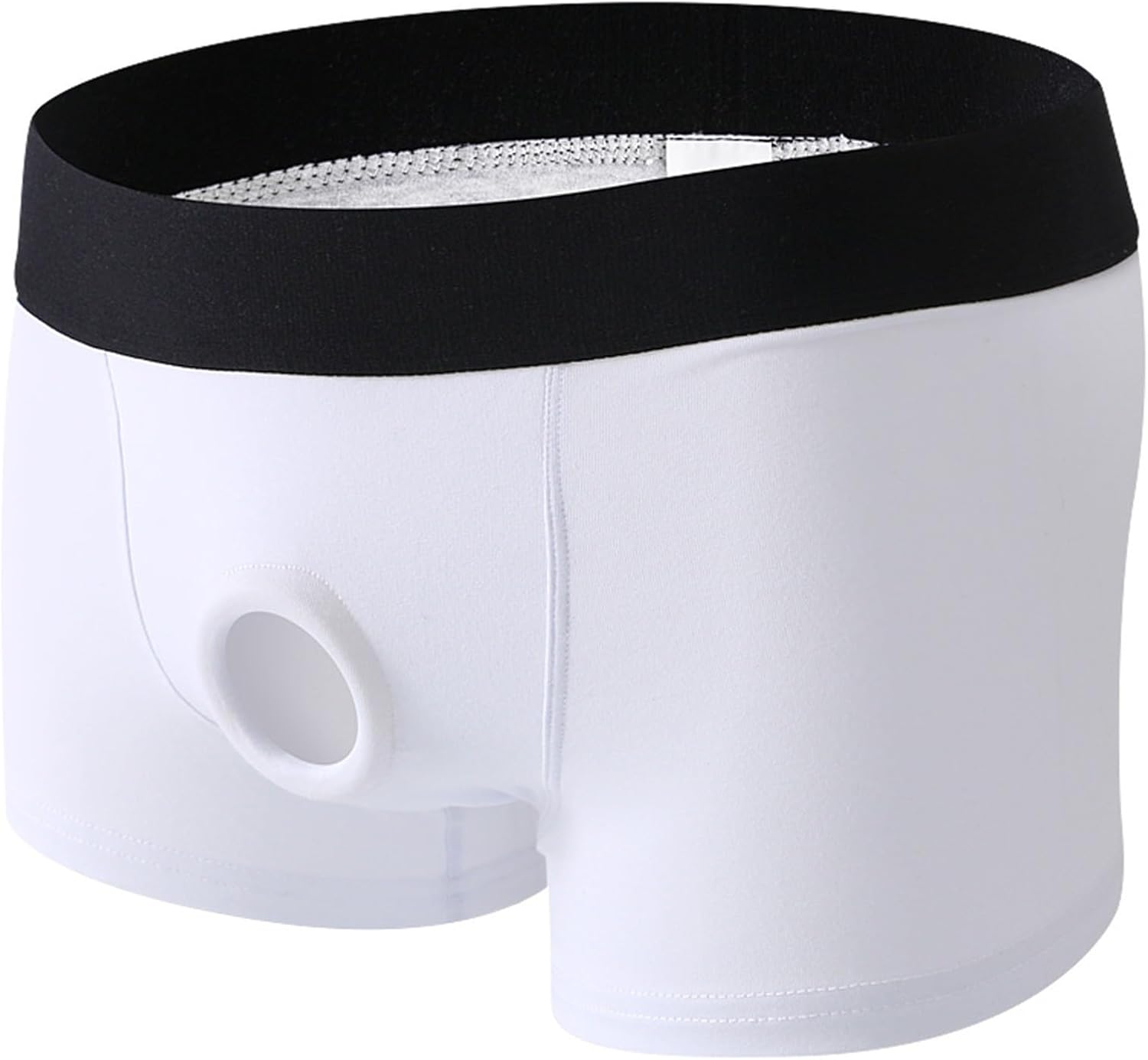 Men's Sexy Lingerie Cut Out Pothole Cutton Underwear Ideas for Him White X-Large