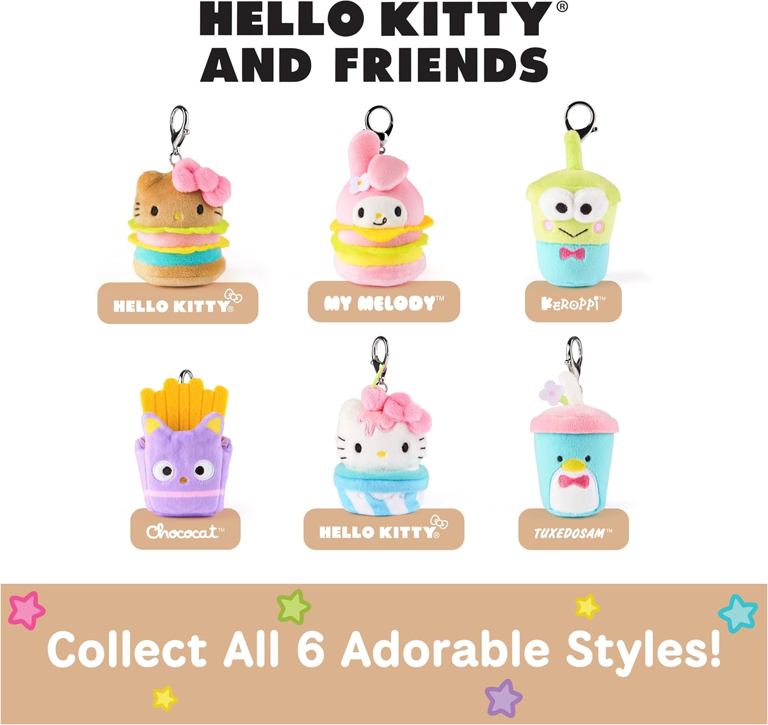 GUND Sanrio Hello Kitty and Friends Fast Food Surprise Plush Toy, Mystery Unboxing Stuffed Animal for Ages 1 and Up, Multicolor, 4” (1 of 6 Styles)
