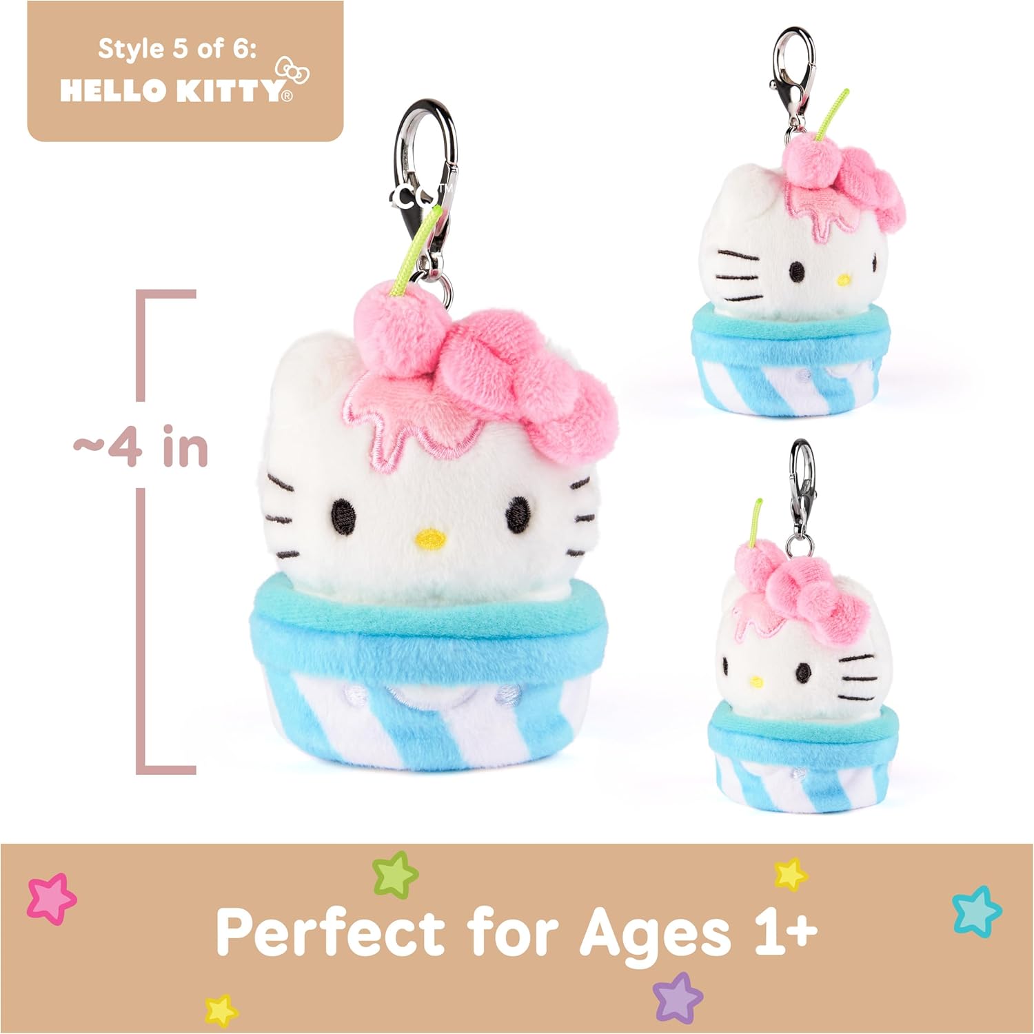 GUND Sanrio Hello Kitty and Friends Fast Food Surprise Plush Toy, Mystery Unboxing Stuffed Animal for Ages 1 and Up, Multicolor, 4” (1 of 6 Styles)