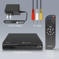 Craig CVD401A Compact HDMI DVD Player with Remote in Black | Compatible with DVD-R/DVD-RW/JPEG/CD-R/CD-R/CD | Progressive Scan | Up-Convert to 1080p |