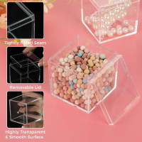40 Pcs Acrylic Boxes - Clear Small Square Display Boxes, 2.2 x 2.2 x 2.2 in, With Lids for Candy, Pill, Earring, Jewelry, Tiny Beads