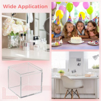 40 Pcs Acrylic Boxes - Clear Small Square Display Boxes, 2.2 x 2.2 x 2.2 in, With Lids for Candy, Pill, Earring, Jewelry, Tiny Beads