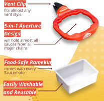 Saucemoto Dip Clip | An in-car sauce holder for ketchup and dipping sauces. As seen on Shark Tank (2 Pack, Black) 2 Pack Black