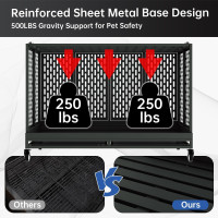 48 Inch Heavy Duty Dog Crate with Wheels, Folding Metal Big Dog Cage for Large and Medium Dogs, Extra Large XL XXL Indestructible Dog Crate with Removable Tray. 47.3