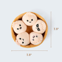 Emotional Support Dumplings by Relatable, Easter Plush Cuddly Stuffed Animals and Toys, Cute Easter Basket Stuffers, Non Candy Easter Gift Basket Ideas, Includes 5 Plushies with Carrying Basket