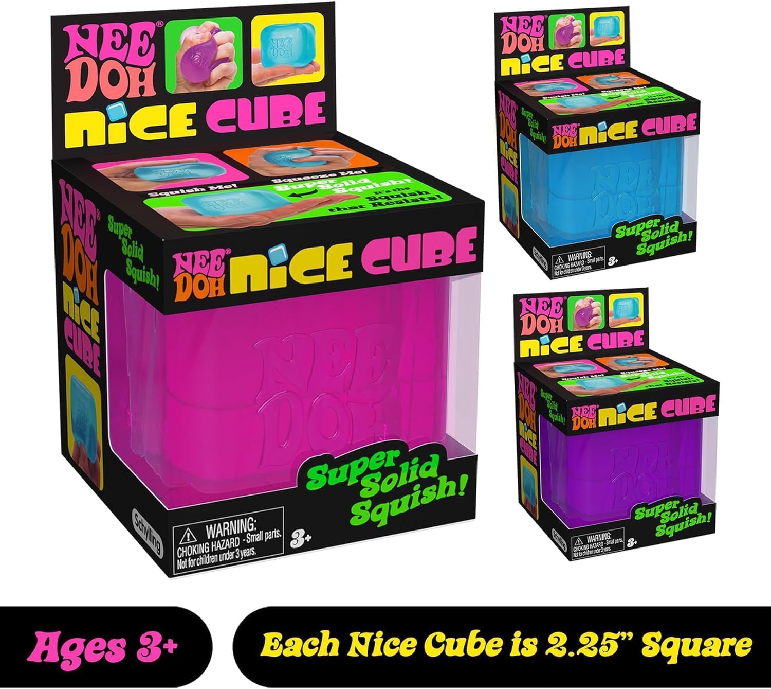 Schylling NeeDoh Nice Cube -Sensory Squeeze Toy with Super Solid Squish - 2.25