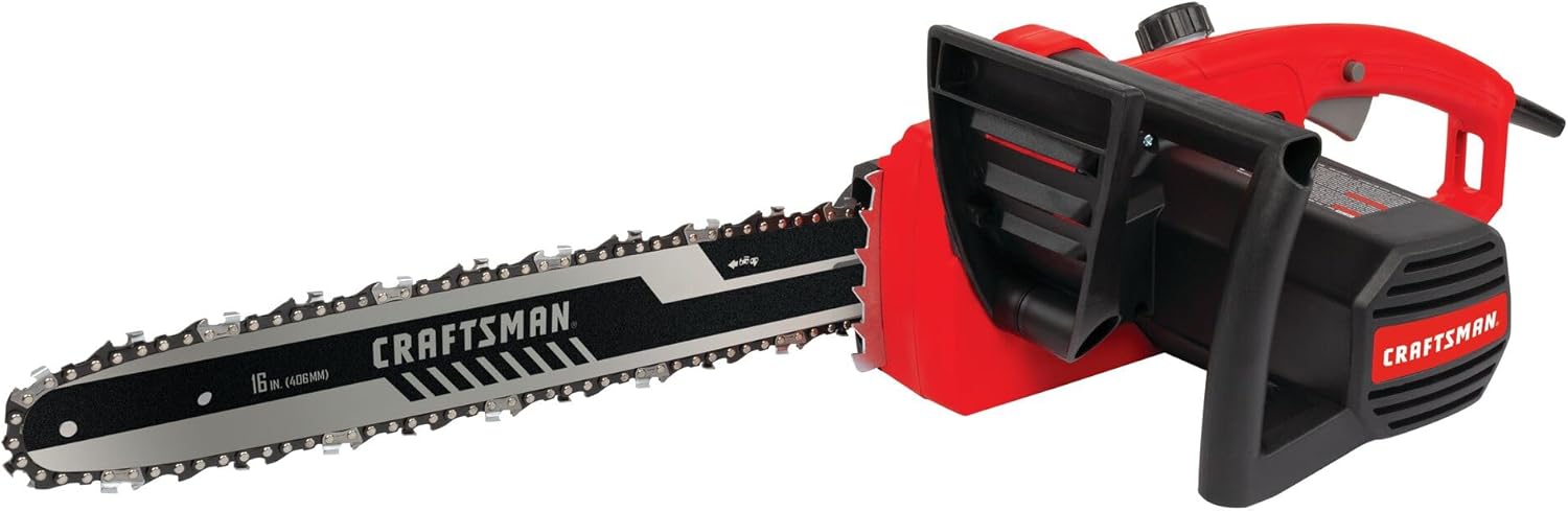 CRAFTSMAN Electric Chainsaw, 16 Inch, 12 Amp Corded Chain Saw Electric, Ergonomic, Powerful Motor (CMECS600)