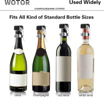 Champagne&Wine Bottle Stoppers Stainless Steel with Food Grade Silicone, Leak Proof Keep Fresh Reusable Saver, Cork Suitable for Wine, Champagne, Cava, Prosecco and Sparkling (2 Pack Silver） Silver 2 pack