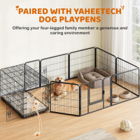 Yaheetech 42 inch Double Door Dog Crate w/Divider for Puppy to Adult XL Collapsible Metal Crate with Removable Tray Wire Dog Kennel for Large Dogs Portable Travel Cage, Black 42″ L × 24″ W × 26″ H