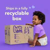 Luvs Size 4 Baby Diapers, Platinum Protection Bluey Diapers for Day & Night, Size 4, 198 Count (Packaging May Vary) Size 4 198