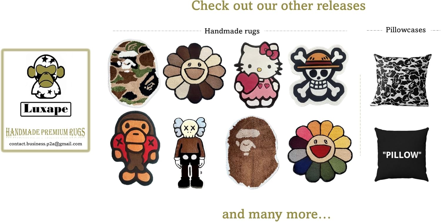 Bape Rug - Handmade & Premium- 28in W * 20in L (70 * 50cm) - Hypebeast Rug - Hypebeast Rug Decor - Living Room, Bedroom, Children Room, Door mat - A Bathing APE Rug (Camo Pink)