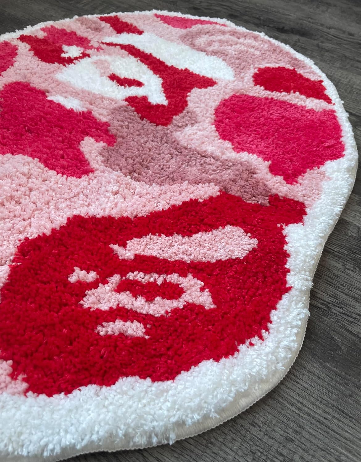 Bape Rug - Handmade & Premium- 28in W * 20in L (70 * 50cm) - Hypebeast Rug - Hypebeast Rug Decor - Living Room, Bedroom, Children Room, Door mat - A Bathing APE Rug (Camo Pink)