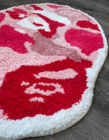 Bape Rug - Handmade & Premium- 28in W * 20in L (70 * 50cm) - Hypebeast Rug - Hypebeast Rug Decor - Living Room, Bedroom, Children Room, Door mat - A Bathing APE Rug (Camo Pink)
