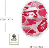 Bape Rug - Handmade & Premium- 28in W * 20in L (70 * 50cm) - Hypebeast Rug - Hypebeast Rug Decor - Living Room, Bedroom, Children Room, Door mat - A Bathing APE Rug (Camo Pink)