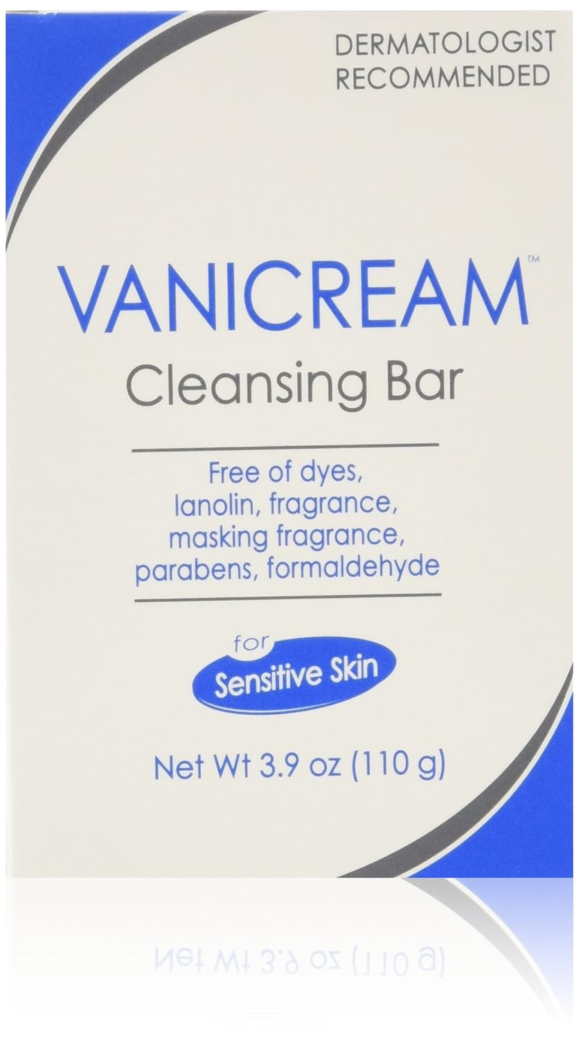 Vanicream Cleansing Bar 3.9 oz For Sensitive Skin, Pack of 4 3.9 Ounce (Pack of 4)