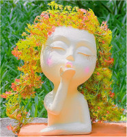 Face Planter Pots Resin Air Kiss Head Face Planter Standing Flower Pots for Trailing Plants Handcrafted Succulent Planter Pot for Indoor and Outdoor Plants Pale Yellow 1Pack Pale Yellow Airkiss