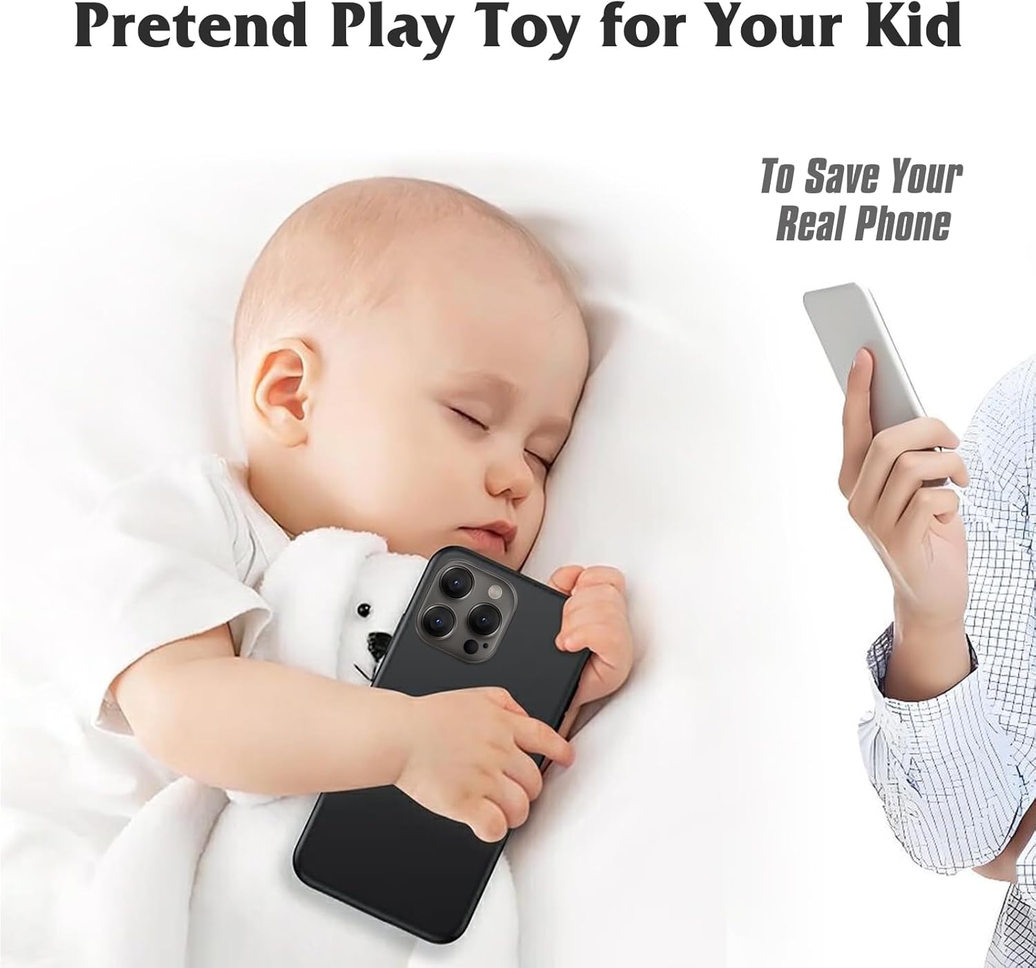 Non-Working Replica 1:1 Pretend Phone Dummy Display Model for 14 Pro 6.1 Inches - Fake Baby Cell Phone Toy (Black With Black Screen)