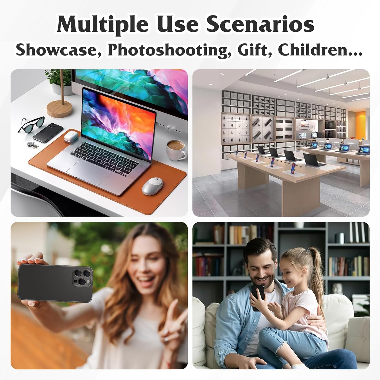 Non-Working Replica 1:1 Pretend Phone Dummy Display Model for 14 Pro 6.1 Inches - Fake Baby Cell Phone Toy (Black With Black Screen)