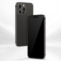 Non-Working Replica 1:1 Pretend Phone Dummy Display Model for 14 Pro 6.1 Inches - Fake Baby Cell Phone Toy (Black With Black Screen)