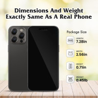 Non-Working Replica 1:1 Pretend Phone Dummy Display Model for 14 Pro 6.1 Inches - Fake Baby Cell Phone Toy (Black With Black Screen)