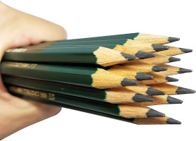 Faber-Castell pencils, Castell 9000 graphite pencils, 8B Pre-sharpened Black lead pencils for sketch, shading, drawing, artist - box of 12 (8B)