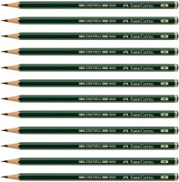 Faber-Castell pencils, Castell 9000 graphite pencils, 8B Pre-sharpened Black lead pencils for sketch, shading, drawing, artist - box of 12 (8B)