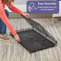 Midwest Homes for Pets 18-Inch iCrate Folding Dog Crate with Divider Panel, Leak-Proof Tray & Secure Latches – Metal Wire Kennel for Tiny Breeds – Portable, Durable & Easy to Assemble Black 18.0
