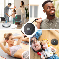 ARAFUNA Portable CD Player with Dual Stereo Speakers, Rechargeable Compact CD Player for Car with Anti-Skip Protection, Headphones and AUX Cable