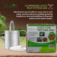 Verdana Coco Coir Potting Soil Brick – 10 Lb - Peat Moss Alternative for Potting Mix, Raised Bed Soil, Organic Gardening & Seed Starting - Compressed Coconut Fiber Block Expands to 18 Gallons