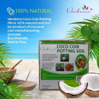 Verdana Coco Coir Potting Soil Brick – 10 Lb - Peat Moss Alternative for Potting Mix, Raised Bed Soil, Organic Gardening & Seed Starting - Compressed Coconut Fiber Block Expands to 18 Gallons