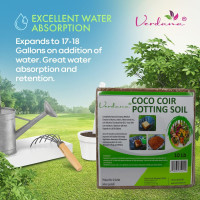 Verdana Coco Coir Potting Soil Brick – 10 Lb - Peat Moss Alternative for Potting Mix, Raised Bed Soil, Organic Gardening & Seed Starting - Compressed Coconut Fiber Block Expands to 18 Gallons
