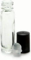 Vivaplex 24, Clear, 10 ml Glass Roll on Perfume Bottles with 3 ml Dropper