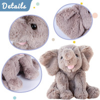 Hopearl Adorable Plush Calf Elephant Toy Floppy Elephish Ultra Soft Stuffed Animal for Boys Girls Kids Toddlers, Gray, 9''