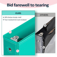 BinderX Extra Durable 3 Ring Binder, Round Rings 1 Inch Binder, Fits 175 Sheets of 8.5x11 Paper, Customizable View Cover with Inside Pockets, Cute 1