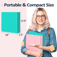 BinderX Extra Durable 3 Ring Binder, Round Rings 1 Inch Binder, Fits 175 Sheets of 8.5x11 Paper, Customizable View Cover with Inside Pockets, Cute 1