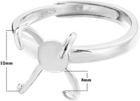 925 Sterling Silver 4 Claws Ring Base for Irregular Cabochon Adjustable Ring Blank Mounting Setting Personalized Jewelry Making Craft for Wome