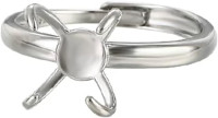 925 Sterling Silver 4 Claws Ring Base for Irregular Cabochon Adjustable Ring Blank Mounting Setting Personalized Jewelry Making Craft for Wome