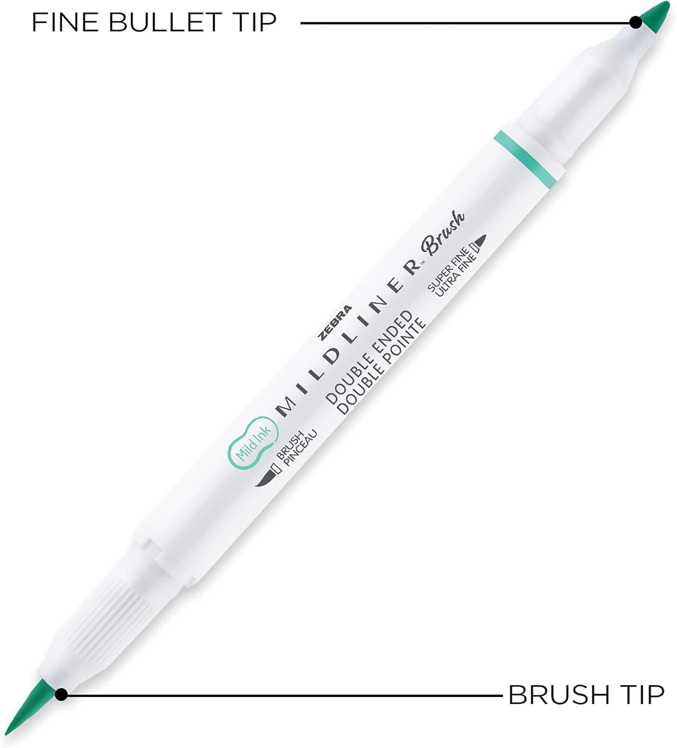 Zebra Pen Mildliner Double-Ended Brush Marker, Brush and Fine Tip Pen, Ideal for Bible Highlighting, No Bleed, Assorted Soft Hue Colors, 10-Pack (79101) Assorted B 1 Count (Pack of 10) Brush Marker