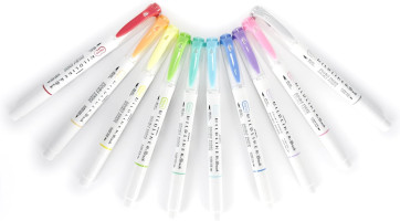 Zebra Pen Mildliner Double-Ended Brush Marker, Paint Brush-Like Tip and Fine Tip Marker Pen, Ideal for Creating Thick or Thin Strokes, No Bleed, Assorted Soft Hue Colors, 10-Pack (79101) Assorted B 1 Count (Pack of 10) Brush Marker