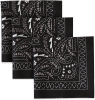 Tough Headwear Large Bandana Headband - Handkerchief Bandanas for Men & Women - Paisley Bandana Pack - Cowboy Scarf 1 Black