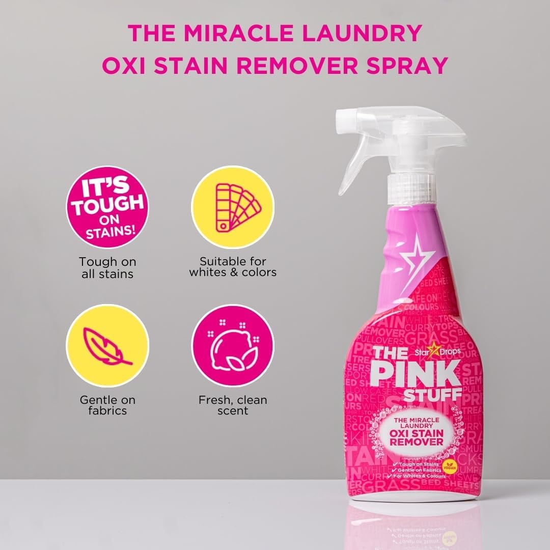 Stardrops - The Pink Stuff - The Miracle Laundry Oxi Stain Remover Spray 2-Pack Bundle (2 Laundry Stain Remover)