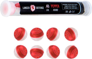 Lancer Tactical Defense Ball 0.43 Cal for Self Defense Includes Pepper Projectile Bulk 2 Pack, Pack of 8 Each