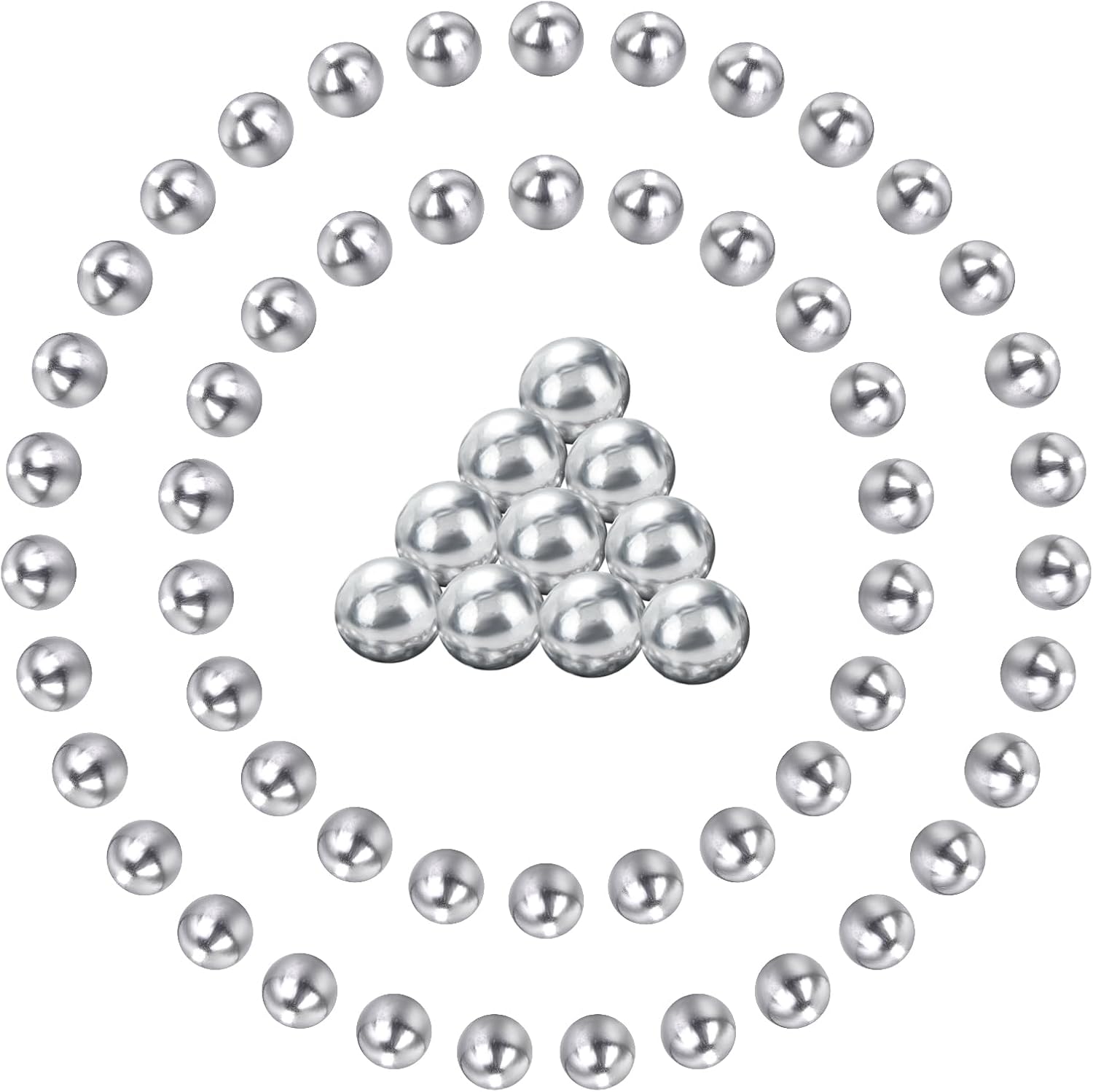100 Pieces .43 Caliber Aluminum Paintball Ammo 1.8 Grams Solid Resuable Seamless Paintball Powerful for Shooting Training Practice Fit for T4E Walther PPQ/ TPM1 and Glock17/G17 (Silver)