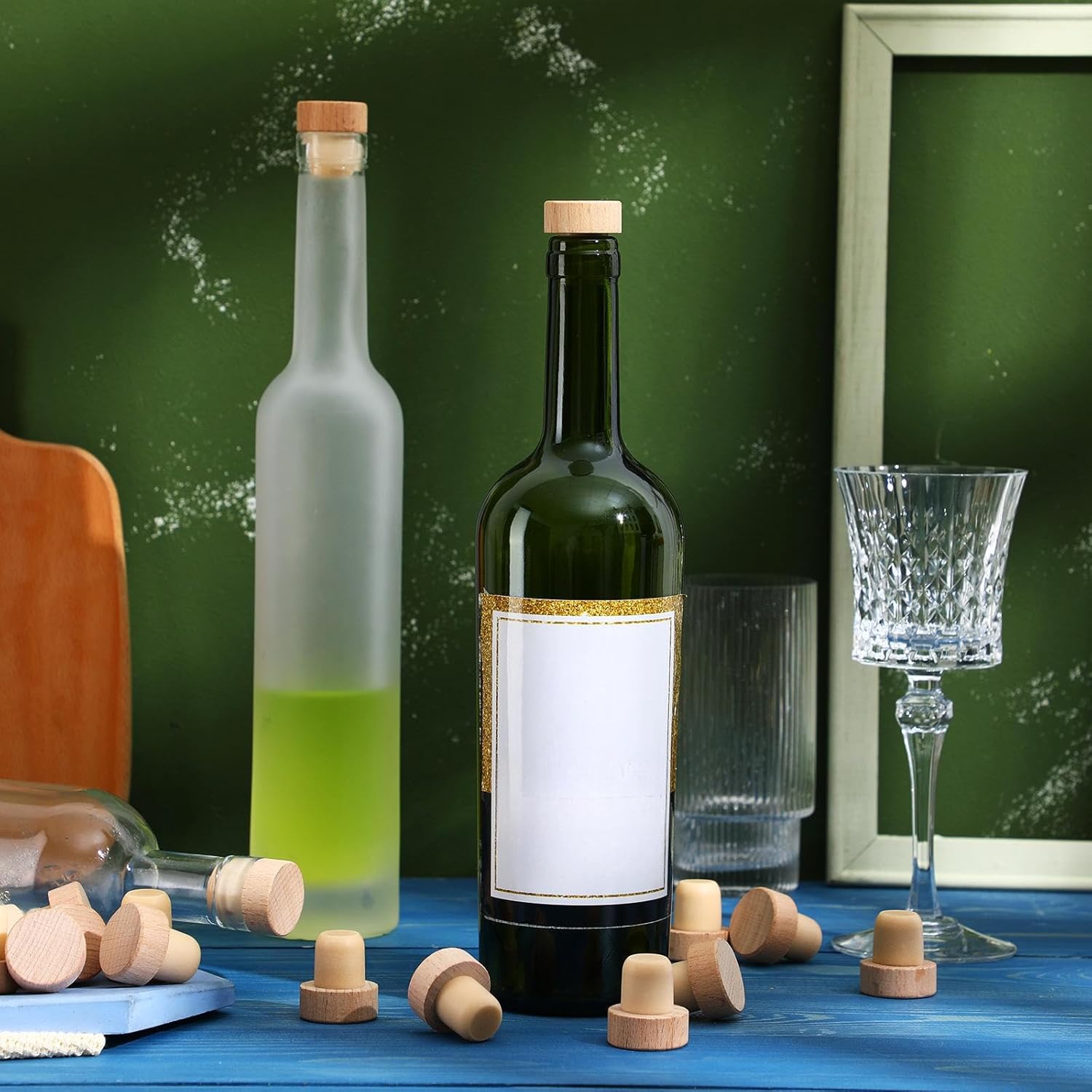 Yalikop 24 Pcs T Shaped Cork Plugs Reusable Wooden & Rubber Wine & Beer Bottle Stoppers