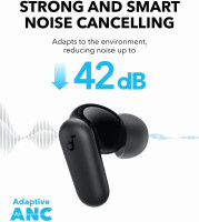Soundcore P30i by Anker Noise Cancelling Earbuds, Strong and Smart Noise Cancelling, Powerful Bass, 45H Playtime, 2-in-1 Case and Phone Stand, IP54, Wireless Earbuds, Bluetooth 5.4 (Black)