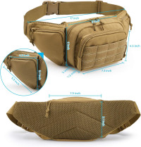 Tactical Fanny Pack Pistol Pouch Ultimate Fanny Pack Holster Fits 1911, Glock, H&K, Ruger, S&W M&P Shield, Taurus, Sig Sauer, Springfield, Beretta, Kimber, Walther, and More Tan