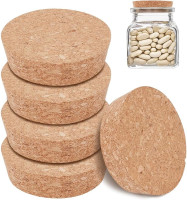 BENECREAT 6pcs Cork Bottle Stoppers, Tapered Design, 3